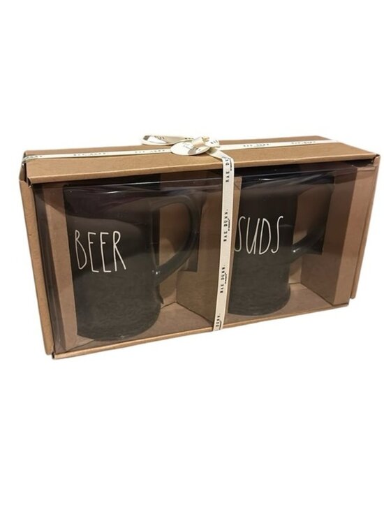 Rae Dunn Other - Rae Dunn Beer 🍻 Suds Black Steins Mugs in Gift Box NEW Set